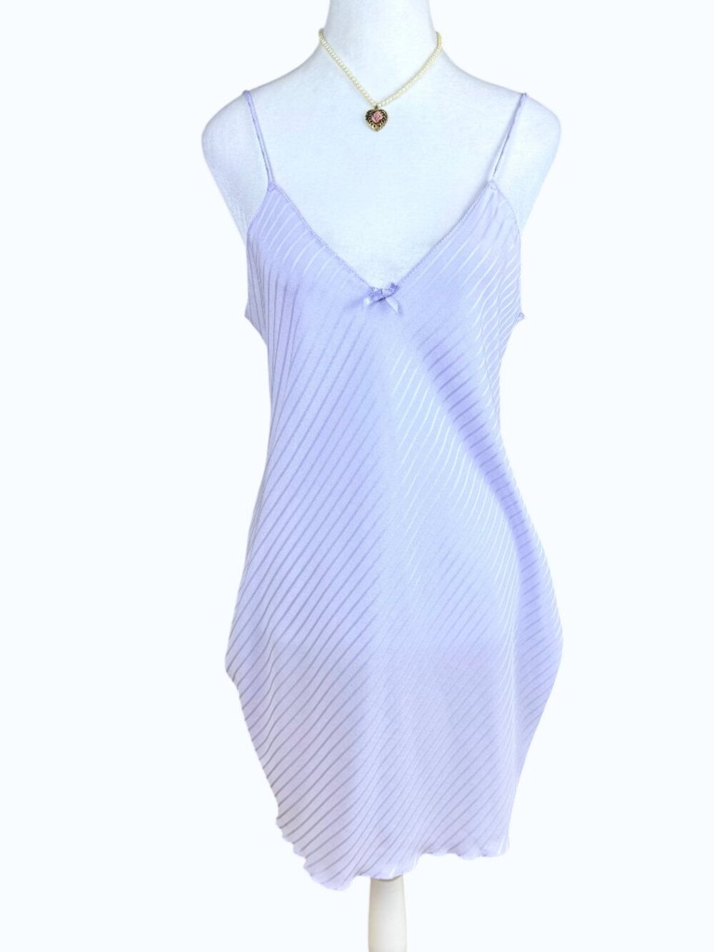Victoria’s Secret Slip Dress Lavender Satin Bow 80s (M)